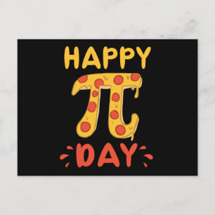 Carte Postale Joyeux Pi Day, Pie Day Pizza-Mathématiques Pi Symb