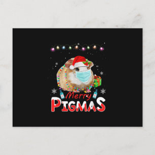 Carte Postale Joyeux Pigmas Masque Visage Drôle Guinée Cochon No