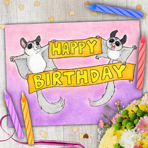 Carte Postale Joyeux Planeurs à sucre d'anniversaire