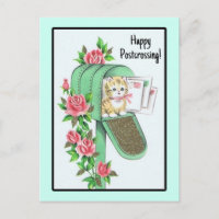 Joyeux Postcrossing ! Chat Vintage dans Boîte aux