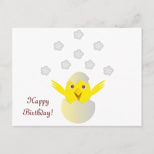 Carte Postale Joyeux poussin dans un oeuf