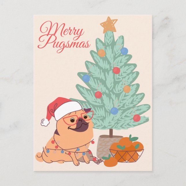 Carte Postale Joyeux Pugsmas (Devant)