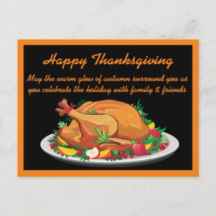 Carte Postale Joyeux remerciement chaleureux de Thanksgiving