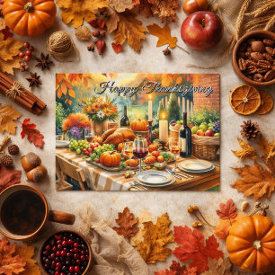 Carte Postale Joyeux repas de Thanksgiving 