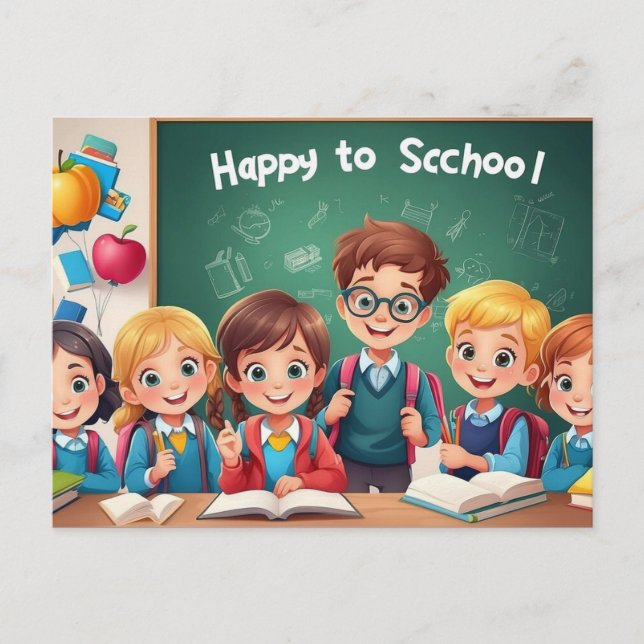 Carte Postale Joyeux retour à l'école (Devant)
