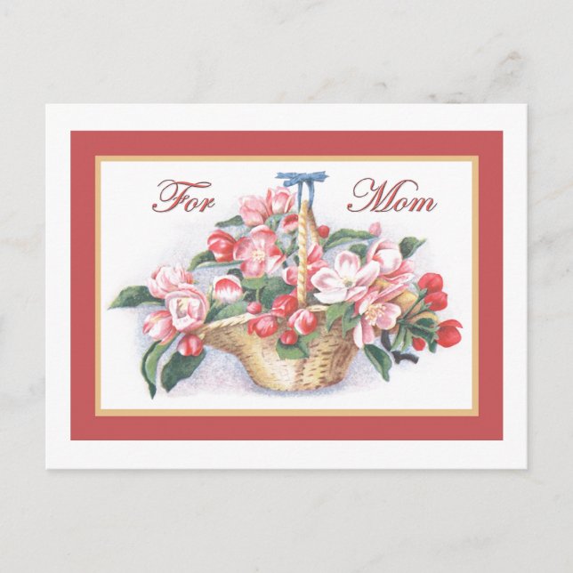 Carte Postale Joyeux Roses de la fête des mères (Devant)