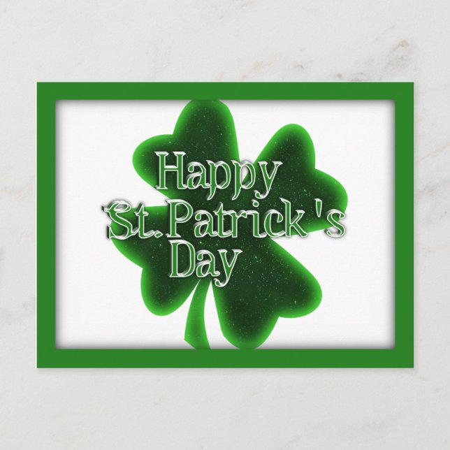 Carte Postale Joyeux Shamrock de la Saint-Patricks (Devant)