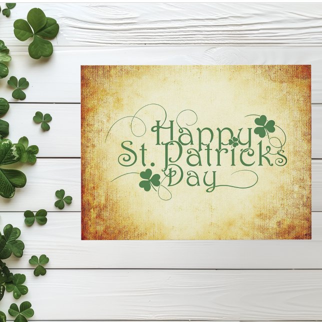 Carte Postale Joyeux Shamrock du trèfle de la Saint Patrick (Créateur téléchargé)