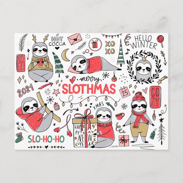 Carte postale Joyeux Slothmas (Devant)