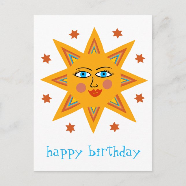 Carte Postale Joyeux soleil JOYEUX ANNIVERSAIRE PERSONNALISÉ (Devant)