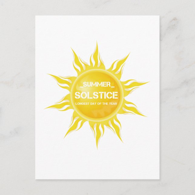 Carte Postale Joyeux solstice d'été le plus long jour de l'année (Devant)