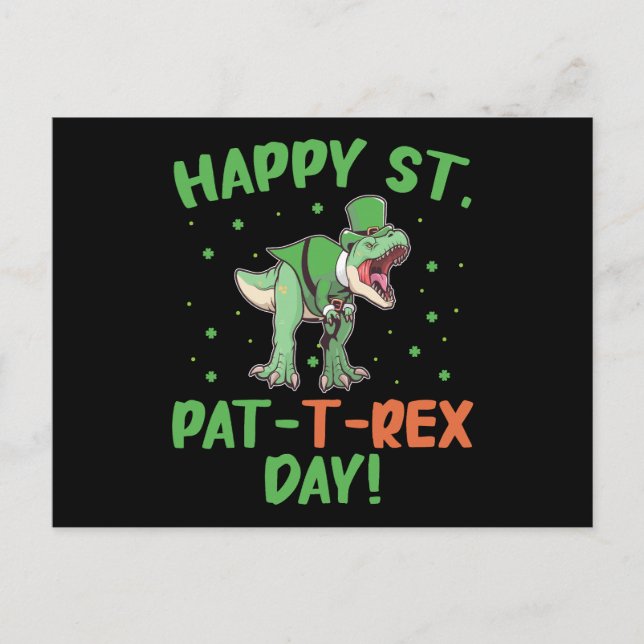 Carte Postale Joyeux St Pat Trex Jour Dino Jour de la Saint Patr (Devant)