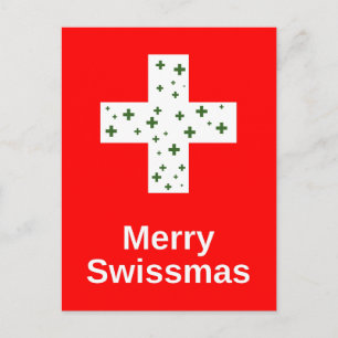 Carte Postale Joyeux Swissmas ! Soirée suisse de Noël et de Noël