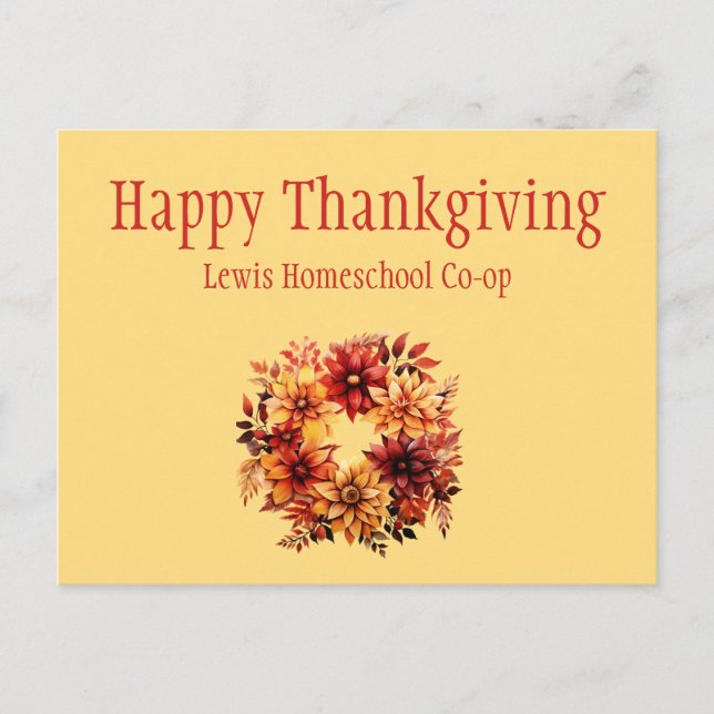 Carte Postale Joyeux Thanksgiving de Homeschool Co op (Devant)
