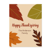 Joyeux Thanksgiving Feuilles d'automne et Votre No