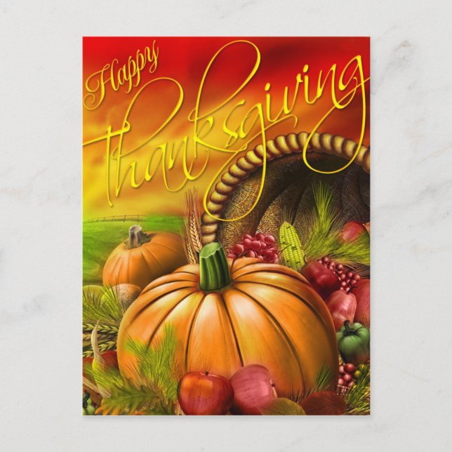 Carte Postale Joyeux Thanskgiving (Devant)
