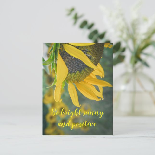 Carte Postale Joyeux tournesol rustique (Debout devant)