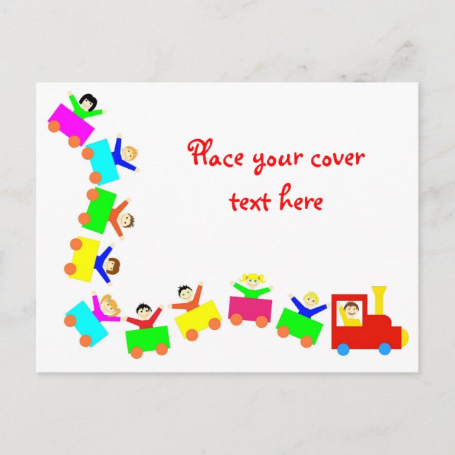 Carte Postale Joyeux Train pour enfants (Devant)