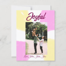Joyeux vacances rose jaune photo famille retro deu