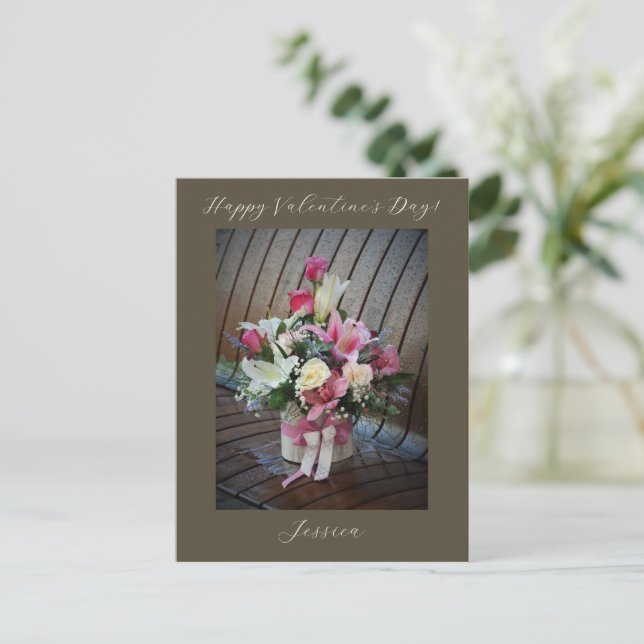 Carte Postale Joyeux Valentin`s Day Modern Script photo (Debout devant)