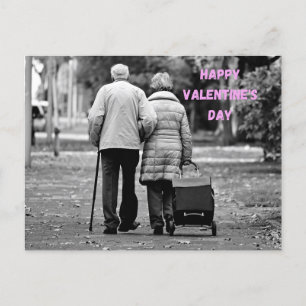 Carte Postale Joyeux Valentines Jour Couple âgé dans le parc