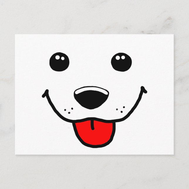 Carte Postale Joyeux visage de chiot (Devant)