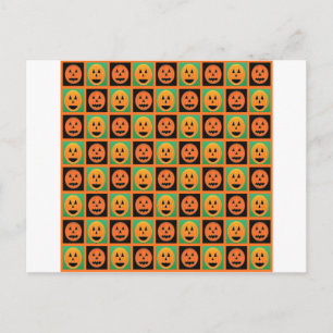 Carte Postale Joyeux visage de citrouille Halloween