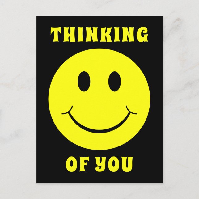 Carte Postale Joyeux visage Jaune de vous penser (Devant)