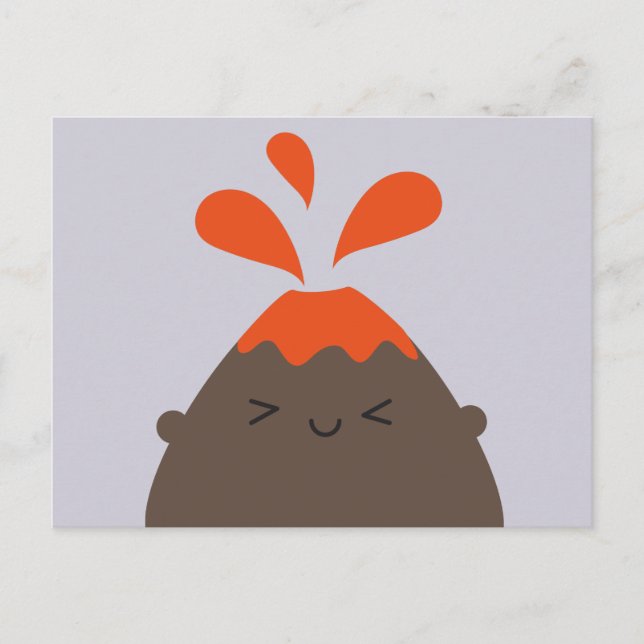 Carte Postale Joyeux volcan Kawaii (Devant)