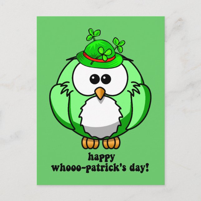 Carte Postale joyeux whooks patricks jour (Devant)