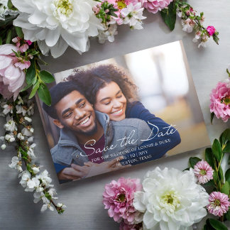 Carte Postale Joyful Fun Photo Wedding Enregistrer la date