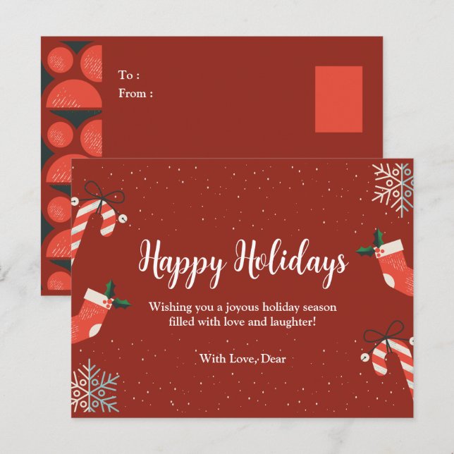 Carte Postale Joyful Joyful Happy Holidays Wives : With Love & L (Devant / Derrière)
