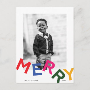 Carte postale Joyful Lettering Holiday Photo