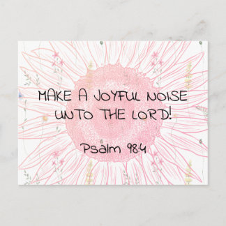Carte Postale  Joyful Noise 2 Psalm 98:4 Christian Scripture