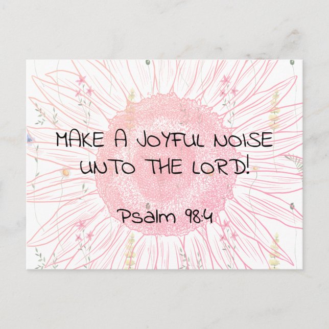 Carte Postale  Joyful Noise 2 Psalm 98:4 Christian Scripture (Devant)