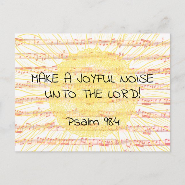 Carte Postale  Joyful Noise Psalm 98:4 Christian Scripture Verse (Devant)