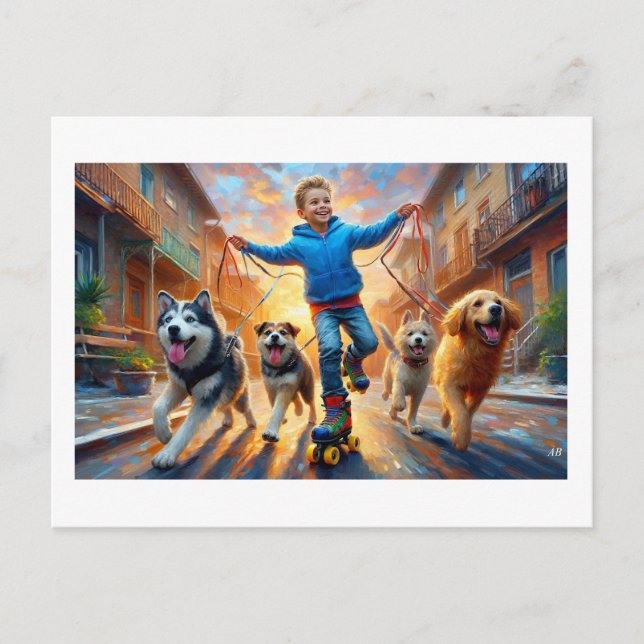 Carte Postale Joyful Roller Skating Adventure,  (Devant)