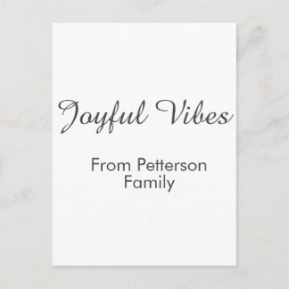 Carte Postale Joyful Vibes red Christmas add family name date 