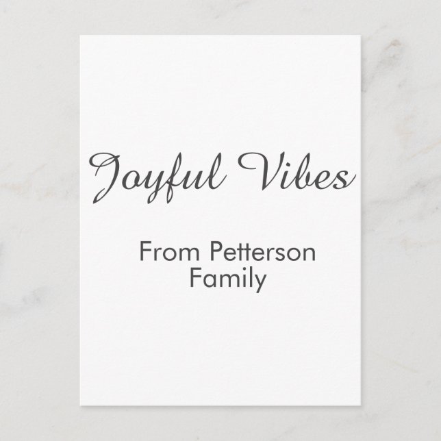 Carte Postale Joyful Vibes red Christmas add family name date  (Devant)