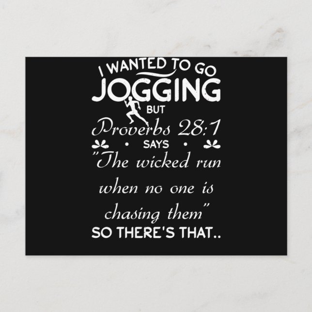 Carte Postale J'Recherché Aller Jogging Mais Proverbes Bible Ver (Devant)
