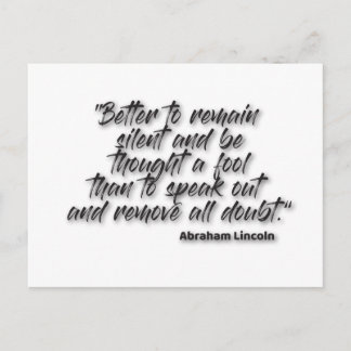 Carte Postale JSR 1. "Mieux vaut rester silencieux et être pensé