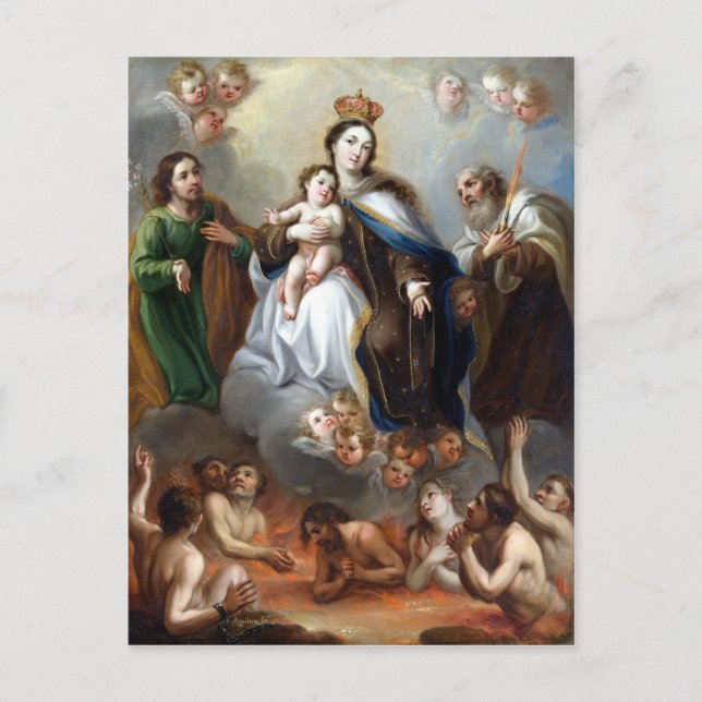 Carte Postale Juan Francisco de Aguilera La Vierge de Carmen Po (Devant)