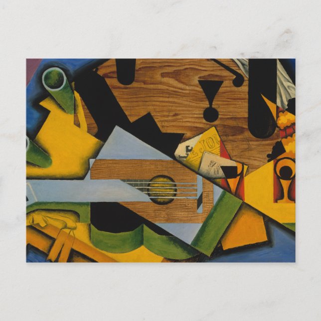 Carte Postale Juan Gris - La vie morte avec une guitare (Devant)