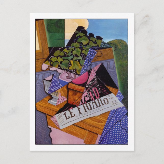 Carte Postale Juan Gris "Un pot de géraniums" Art fin (Devant)