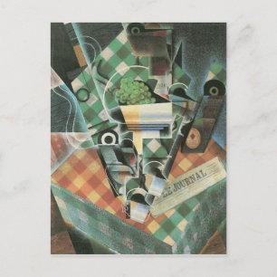 Carte Postale Juan Gris - Vie morte avec nappe à carreaux
