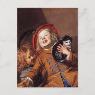Carte Postale Judith Leyster - Enfants riants avec un chat