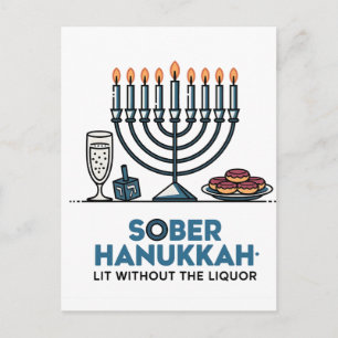 Carte Postale Juif sobre Hanukkah Lit Sans Le Liquor Juif