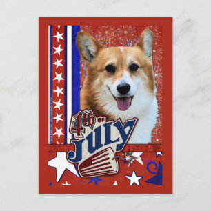 Carte Postale Juillet 4 Firecracker - Corgi