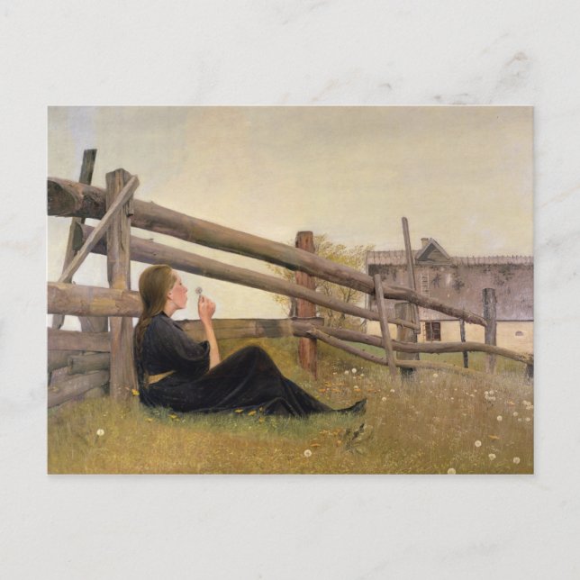 Carte Postale Juin. Graines Dandelion Filles, 1899 (Devant)