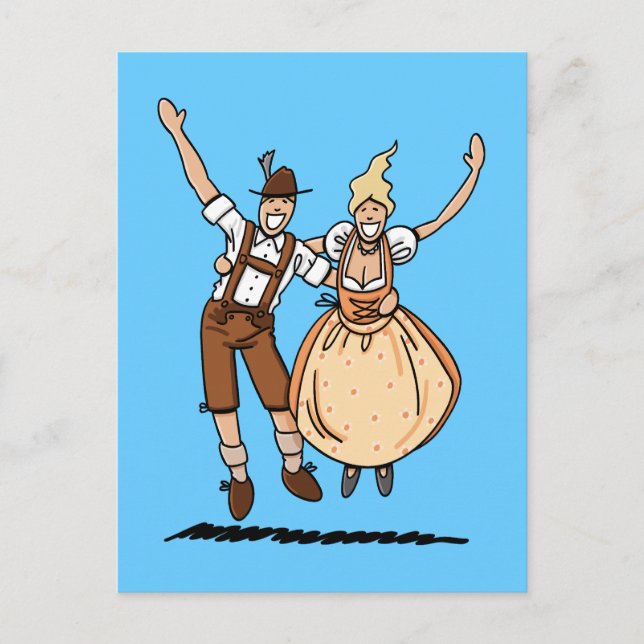 Carte postale Jumping FESTIVAL DE BIÈRE Couple (Devant)